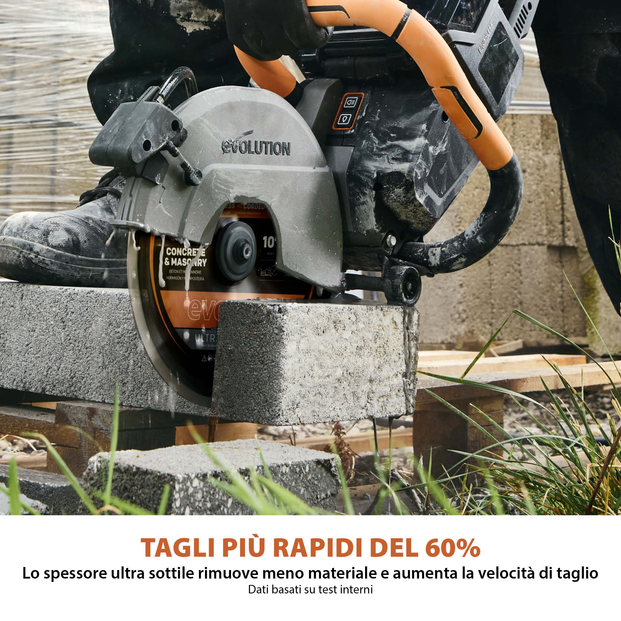 Disco diamantato EVOMAX 260mm – ultra sottile, specifico per seghe a disco a batteria