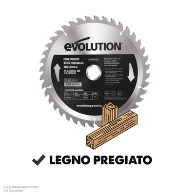 Lama da finitura per legno in TCT da 185mm, 40 denti, alesaggio 20mm per seghe circolari e troncatrici