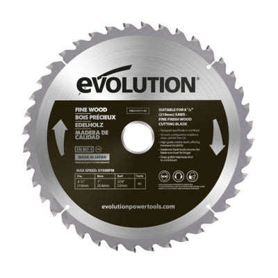 Lama da finitura per legno in TCT 210mm, 40 denti, alesaggio 25,4mm per troncatrici e seghe da banco