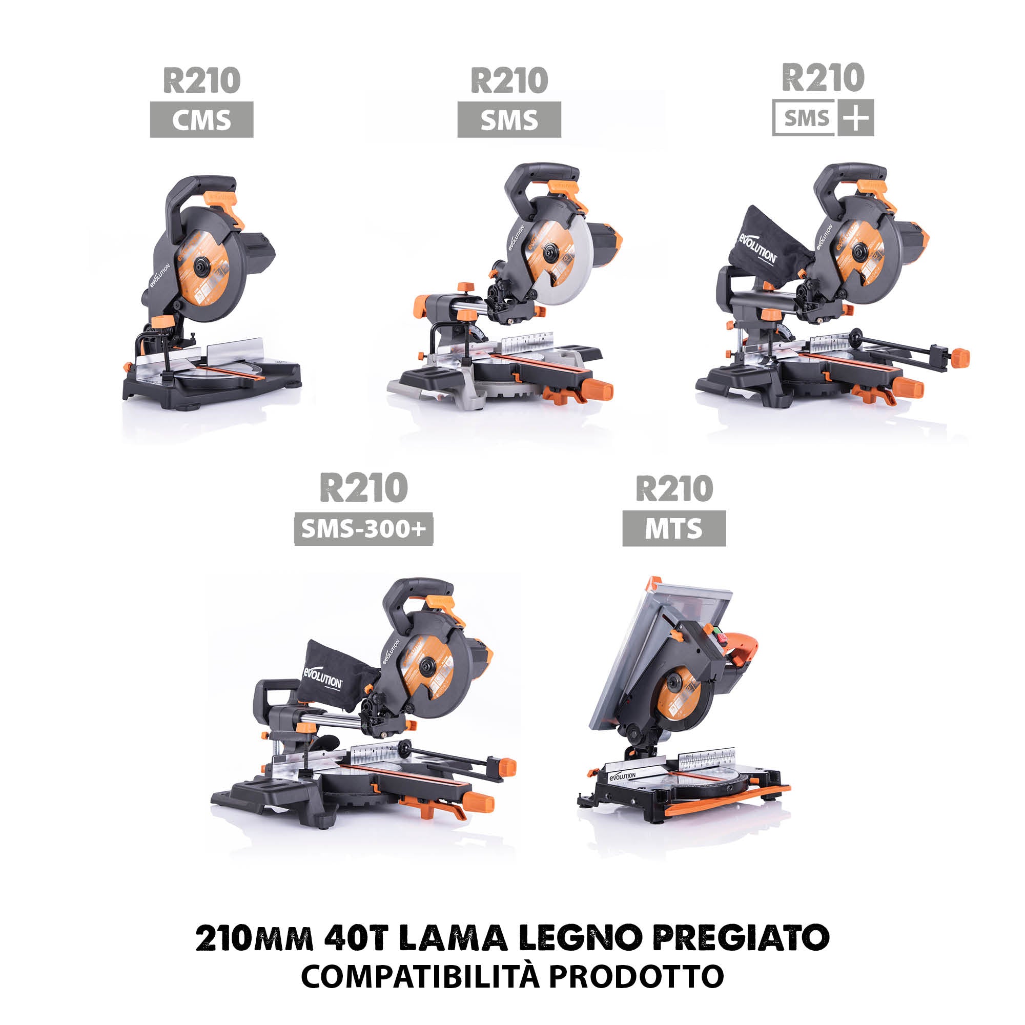 Lama da finitura per legno in TCT 210mm, 40 denti, alesaggio 25,4mm per troncatrici e seghe da banco