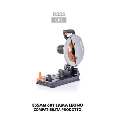 Lama per legno in TCT da 355mm, 60 denti, alesaggio 25,4mm per troncatrici