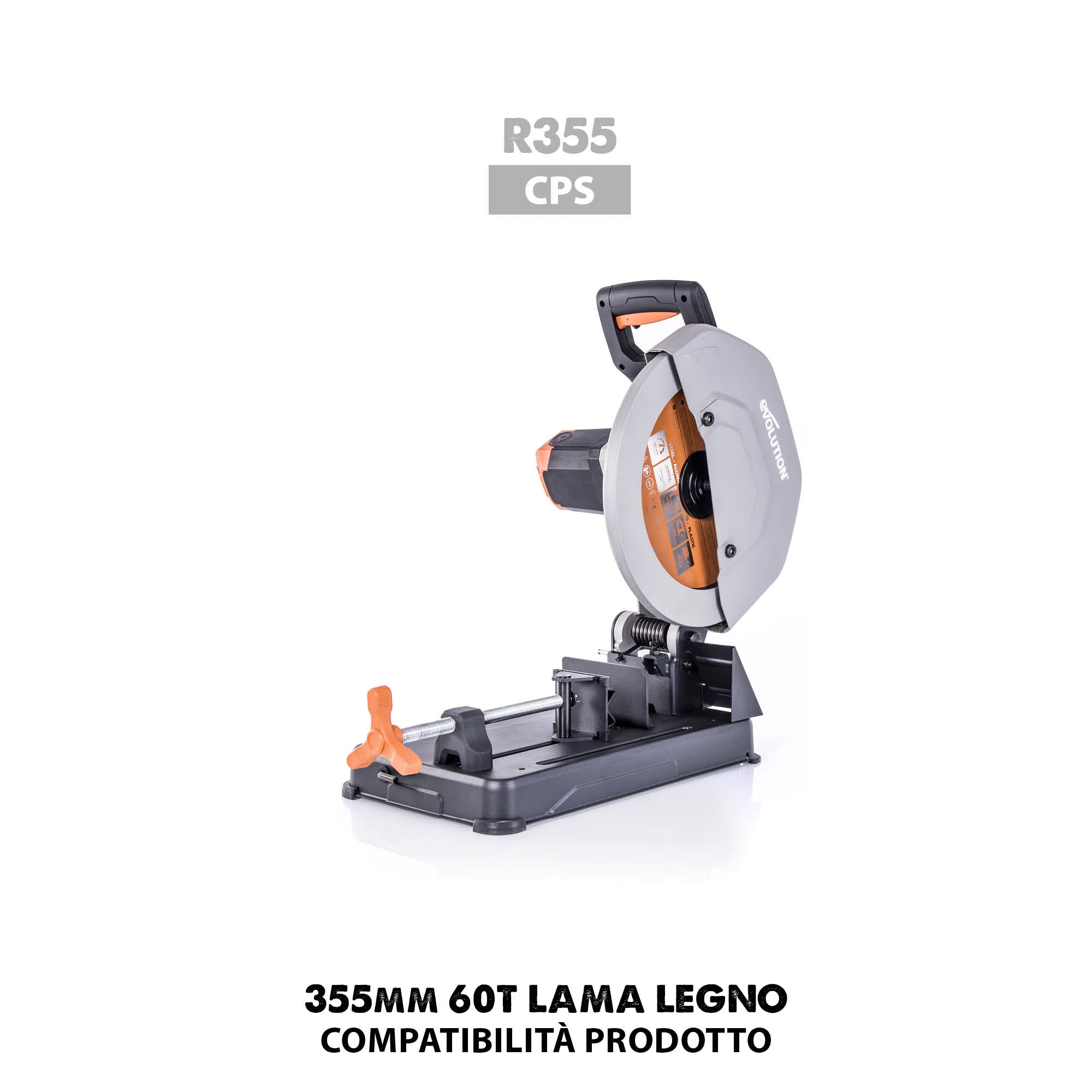 Lama per legno in TCT da 355mm, 60 denti, alesaggio 25,4mm per troncatrici