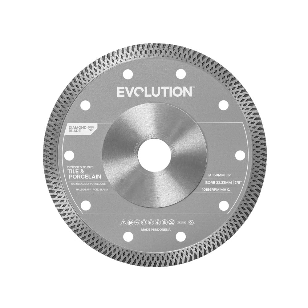 Disco diamantato per gres porcellanato e piastrelle, 150mm, diametro interno di 22.2mm
