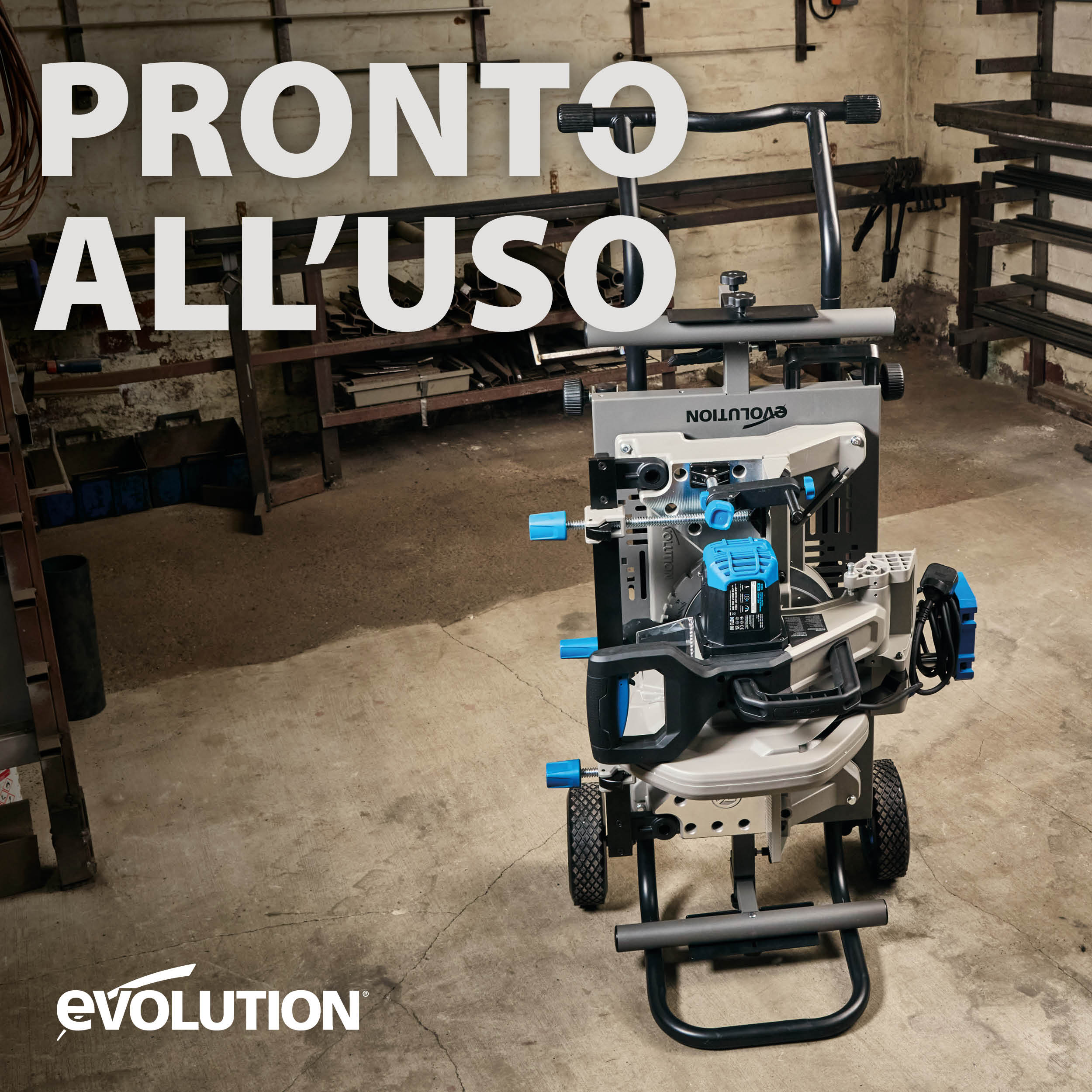 Troncatrice per metallo da 355 mm Evolution S355MCS + Supporto con ruote MCSSTAND