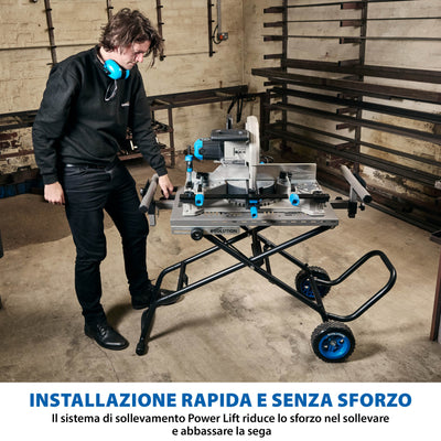 Troncatrice per metallo da 355 mm Evolution S355MCS + Supporto con ruote MCSSTAND