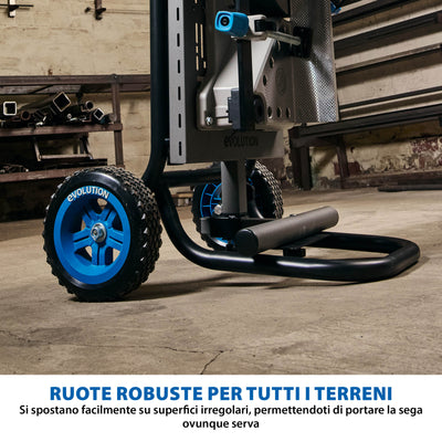 Troncatrice per metallo da 355 mm Evolution S355MCS + Supporto con ruote MCSSTAND