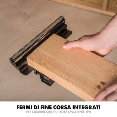 Pacchetto Evolution: Troncatrice radiale angolare R210SMS-300+ da 210 mm con Lama multi-materiale TCT + Supporto universale