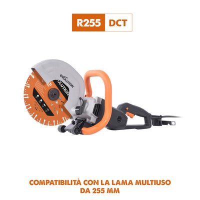 Disco diamantato per demolizione multi-materiale, segmentato, 255mm, alesaggio 22,2mm, Evolution per troncatrici per calcestruzzo