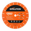 Disco diamantato per demolizione multi-materiale, segmentato, 300mm, alesaggio 22,2mm, Evolution per troncatrici per calcestruzzo