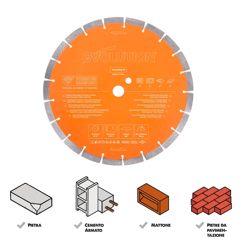 Mophorn Lama Per Troncatrice Diamantata Per Calcestruzzo Da 45 Cm Lavori A Secco O A Umido, Lama - Foto 10