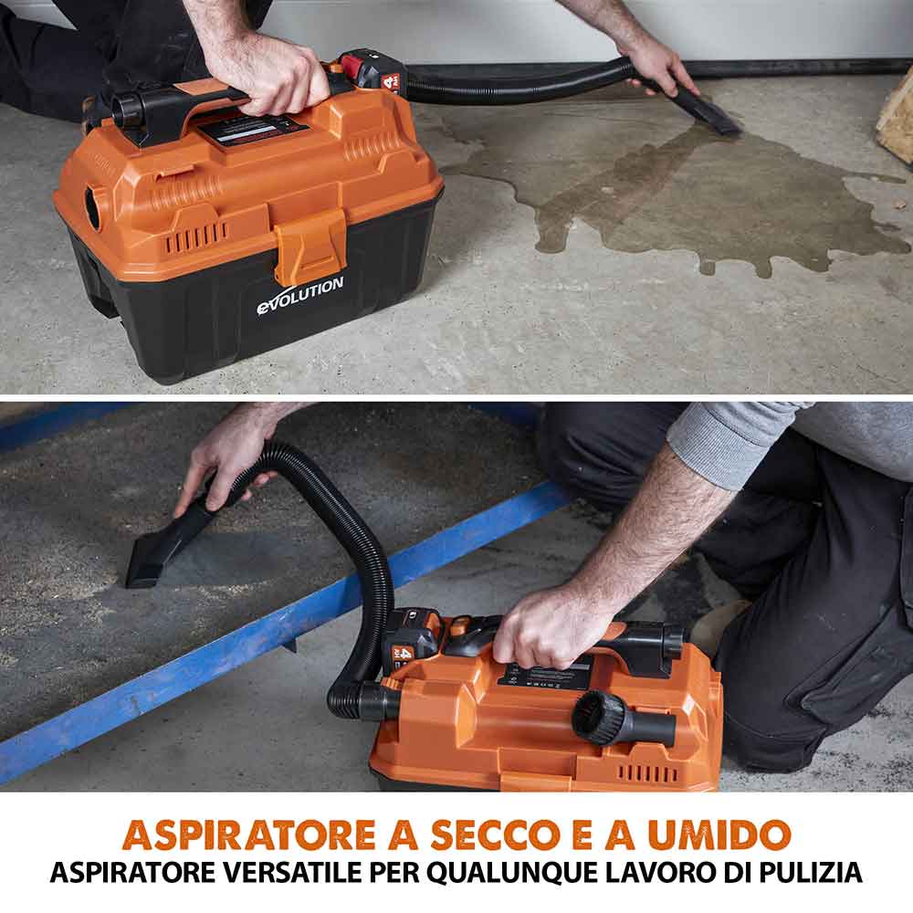 Aspiratore secco / umido a batteria 11L Evolution R11VAC-Li con batteria da 4Ah e caricabatterie
