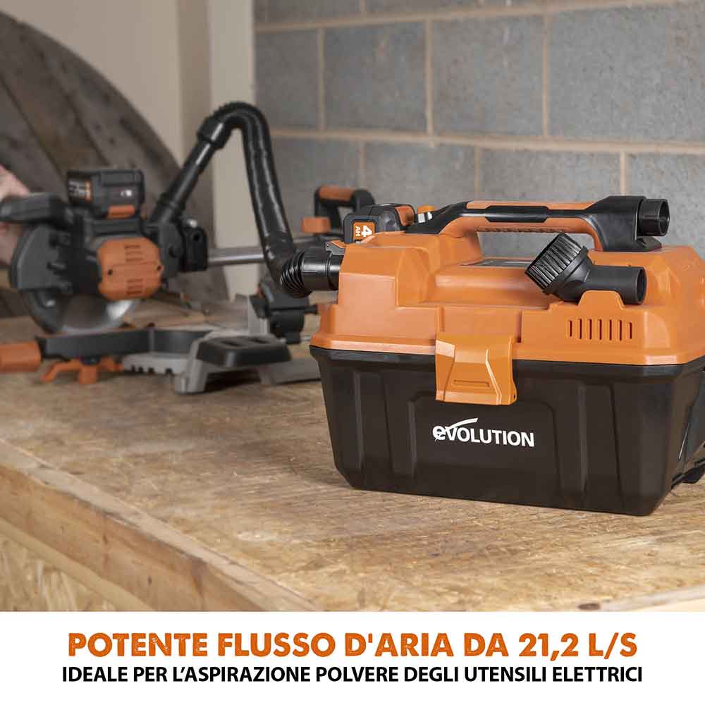 Aspiratore secco / umido a batteria 11L Evolution R11VAC-Li con batteria da 4Ah e caricabatterie