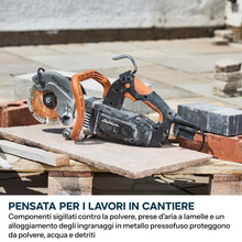 Sega elettrica per cemento da 150mm con sistema anti-polvere ad acqua e disco diamantato ad alta resistenza | R150DCT-PRO