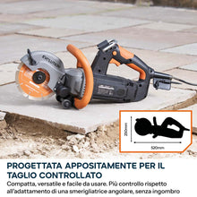 Sega elettrica per cemento da 150mm con sistema anti-polvere ad acqua e disco diamantato ad alta resistenza | R150DCT-PRO