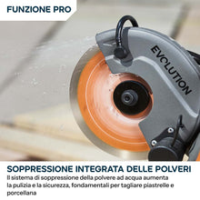 Sega elettrica per cemento da 150mm con sistema anti-polvere ad acqua e disco diamantato ad alta resistenza | R150DCT-PRO