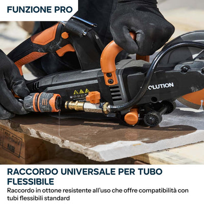Sega elettrica per cemento da 150mm con sistema anti-polvere ad acqua e disco diamantato ad alta resistenza | R150DCT-PRO