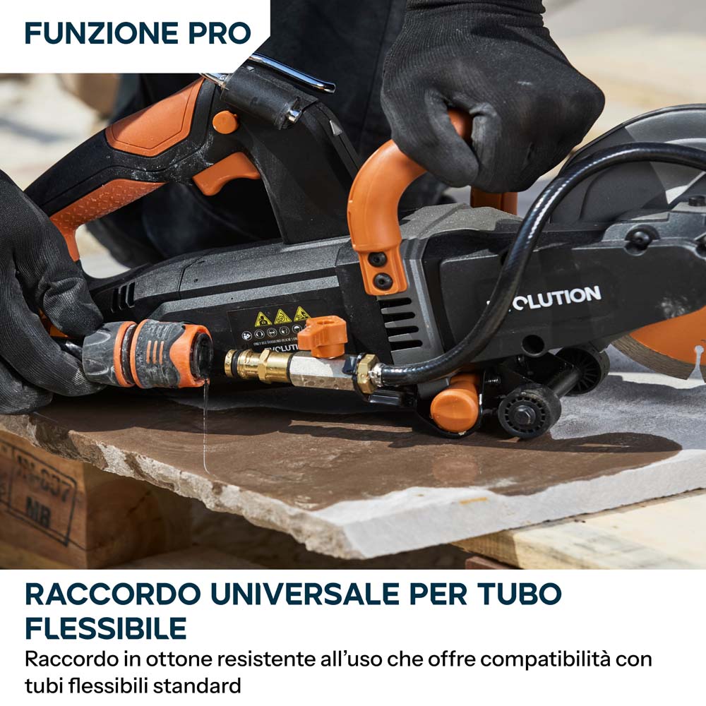 Sega elettrica per cemento da 150mm con sistema anti-polvere ad acqua e disco diamantato ad alta resistenza | R150DCT-PRO