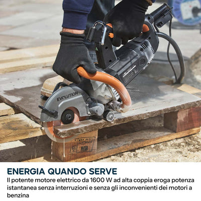 Sega elettrica per cemento da 150mm con sistema anti-polvere ad acqua e disco diamantato ad alta resistenza | R150DCT-PRO