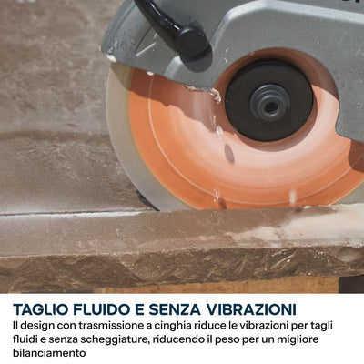 Sega elettrica per cemento da 150mm con sistema anti-polvere ad acqua e disco diamantato ad alta resistenza | R150DCT-PRO