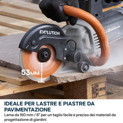 Sega elettrica per cemento da 150mm con disco diamantato Endurance | R150DCT