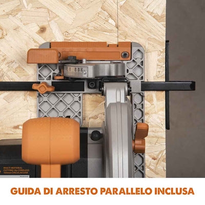 Sega circolare a batteria 165mm Evolution R165CCS-Li con lama multi-materiale TCT, batteria da 4Ah e caricabatterie rapido.