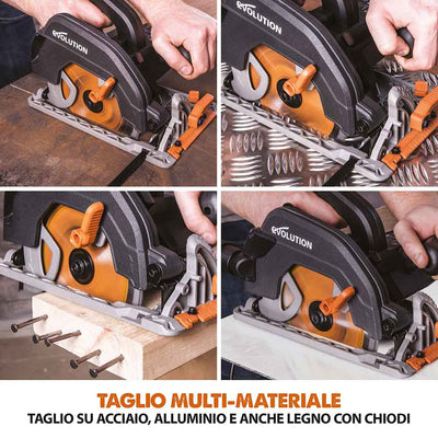 Sega circolare Evolution R185CCS da 185mm con lama multi-materiale TCT