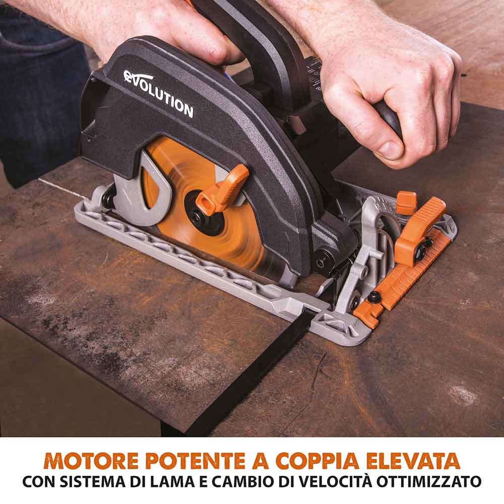 Sega circolare Evolution R185CCS da 185mm con lama multi-materiale TCT