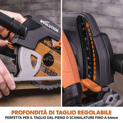 Sega circolare Evolution R185CCS da 185mm con lama multi-materiale TCT