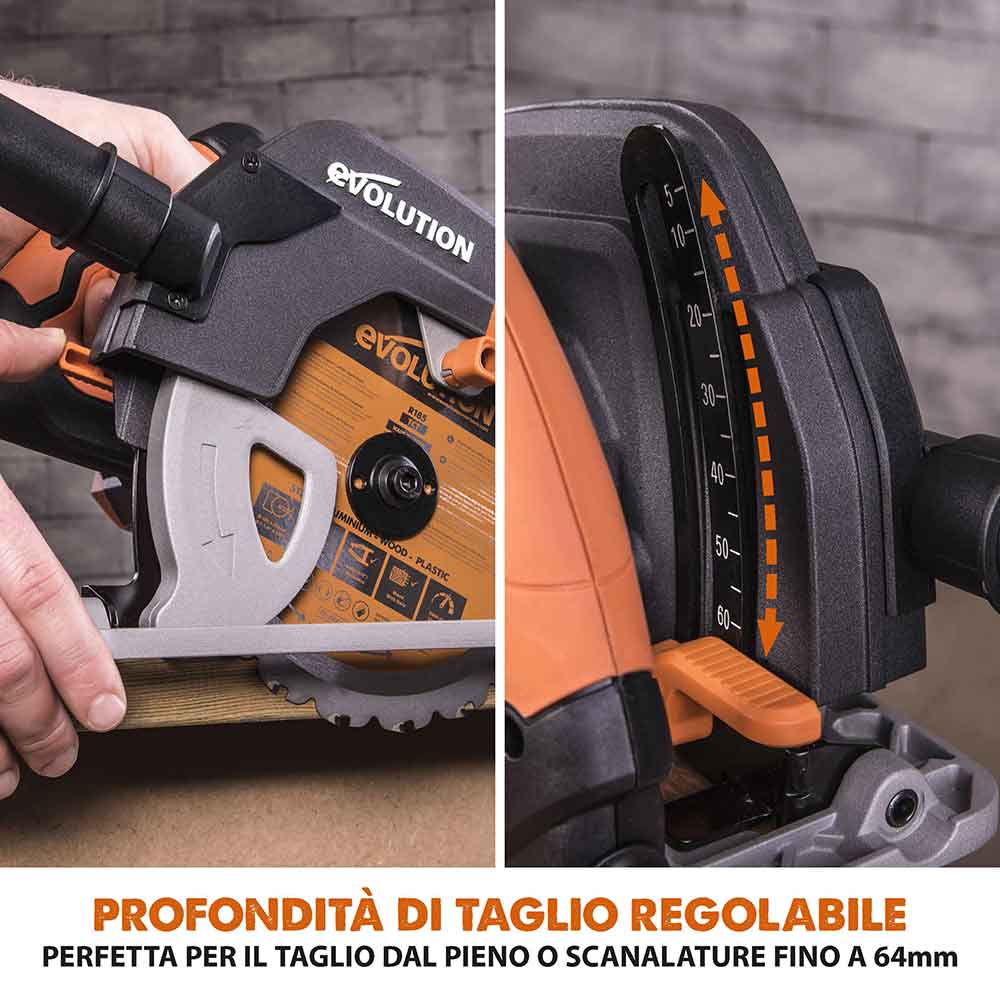 Sega circolare Evolution R185CCS da 185mm con lama multi-materiale TCT