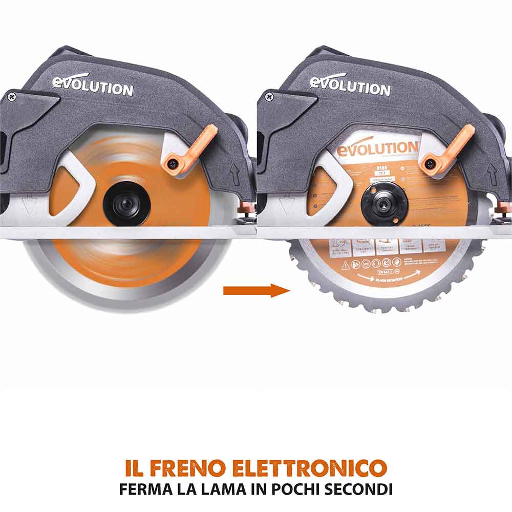 Sega circolare Evolution R185CCS da 185mm con lama multi-materiale TCT