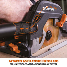 Pacchetto Evolution: Sega circolare R185CCSX+ con lama da 185mm multi-materiale TCT + borsa per il trasporto + Binari guida al taglio universali da 2,8 m