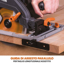 Pacchetto Evolution: Sega circolare R185CCSX+ con lama da 185mm multi-materiale TCT + borsa per il trasporto + Binari guida al taglio universali da 2,8 m