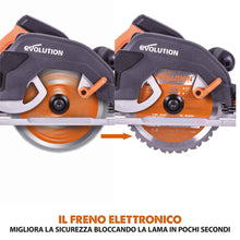 Pacchetto Evolution: Sega circolare R185CCSX+ con lama da 185mm multi-materiale TCT + borsa per il trasporto + Binari guida al taglio universali da 2,8 m