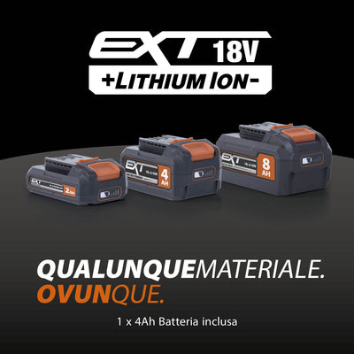 Troncatrice angolare a batteria Evolution R185CMS-Li da 185 mm con lama multi-materiale TCT, batteria da 4 Ah e caricabatterie