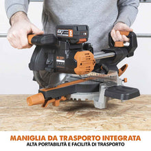 Troncatrice radiale angolare a batteria Evolution R185SMS-Li da 185 mm con lama multi-materiale TCT, batteria da 4 Ah e caricabatterie rapido