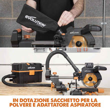 Troncatrice radiale angolare a batteria Evolution R185SMS-Li da 185 mm con lama multi-materiale TCT, batteria da 4 Ah e caricabatterie rapido