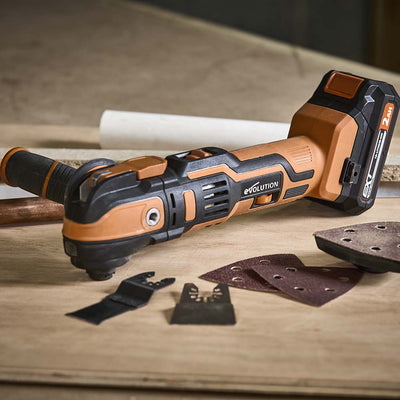 Utensile multifunzione a batteria Evolution R18MLT-Li senza batteria 2Ah e caricabatterie