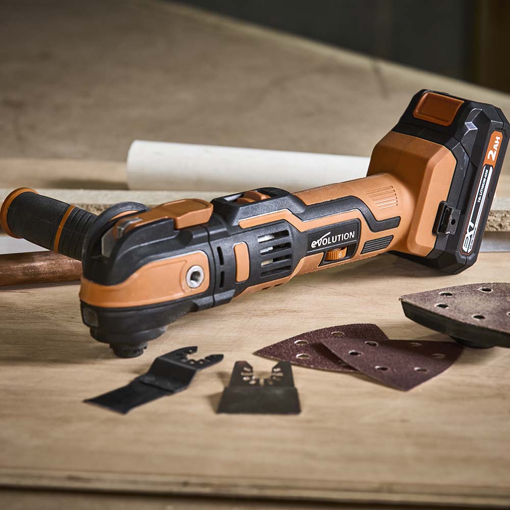 Utensile multifunzione a batteria Evolution R18MLT-Li senza batteria 2Ah e caricabatterie