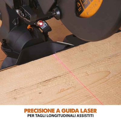 Pacchetto Evolution: Troncatrice radiale angolare R210SMS-300+ da 210 mm con Lama multi-materiale TCT + Supporto universale