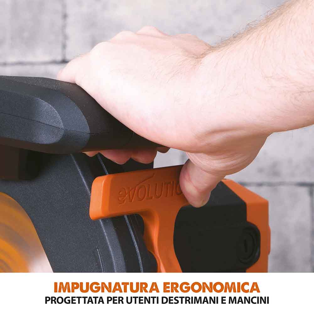 Pacchetto Evolution: Troncatrice radiale angolare R210SMS-300+ da 210 mm con Lama multi-materiale TCT + Supporto universale