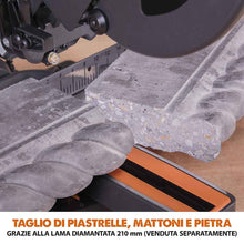 Pacchetto Evolution: Troncatrice radiale angolare R210SMS-300+ da 210 mm con Lama multi-materiale TCT + Supporto universale