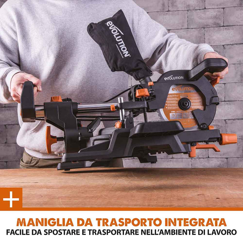 Troncatrice Radiale Evolution R210SMS-300+ - 210 Mm, Multi-Materiale, Laser, Scorrimento 300 Mm, 230V - Foto 3