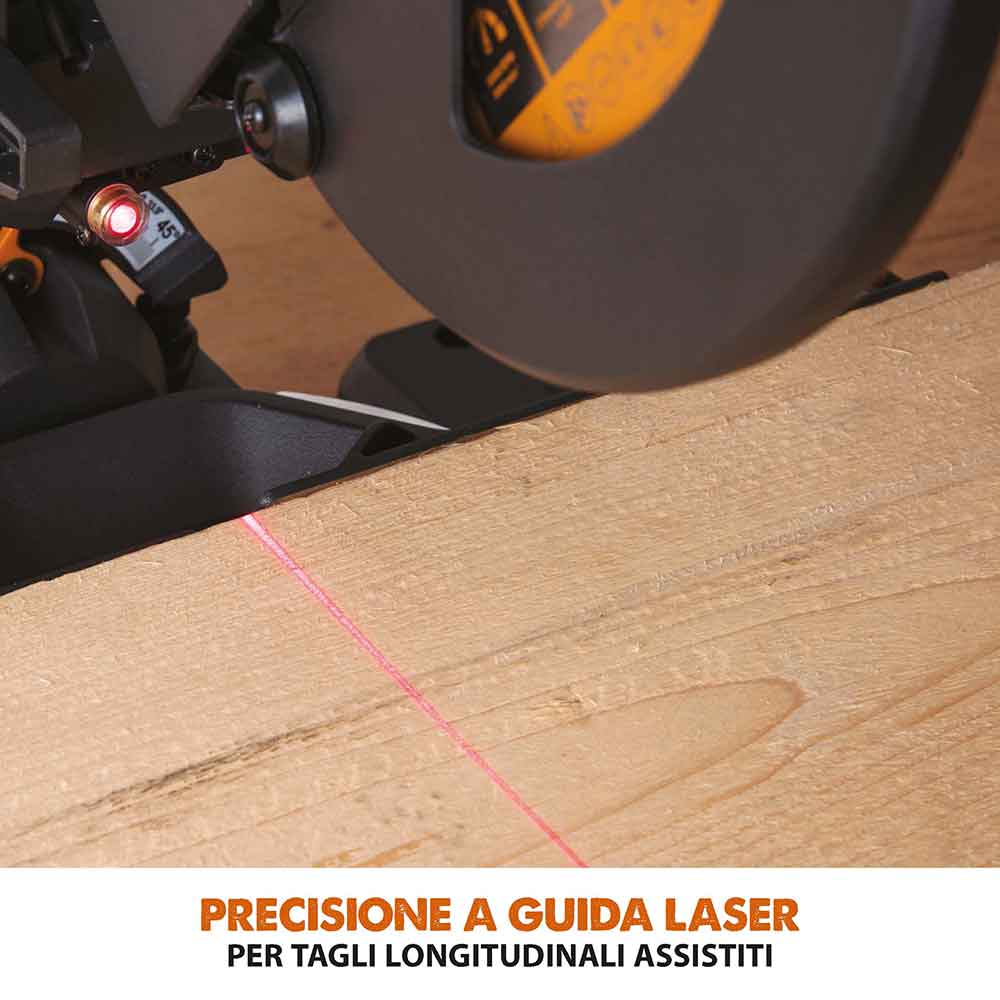 Pacchetto Evolution: Troncatrice radiale angolare R210SMS+ con lama multi-materiale TCT + Supporto universale