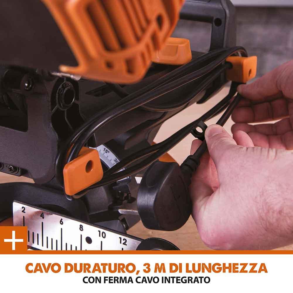 Pacchetto Evolution: Troncatrice radiale angolare R210SMS+ con lama multi-materiale TCT + Supporto universale