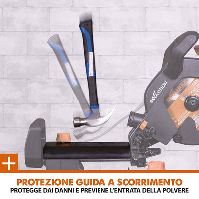 Pacchetto Evolution: Troncatrice radiale angolare R210SMS+ con lama multi-materiale TCT + Supporto universale