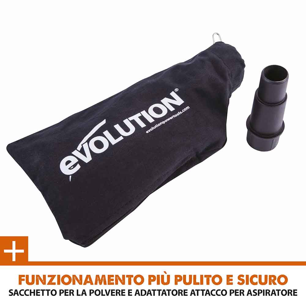 Pacchetto Evolution: Troncatrice radiale angolare R210SMS+ con lama multi-materiale TCT + Supporto universale