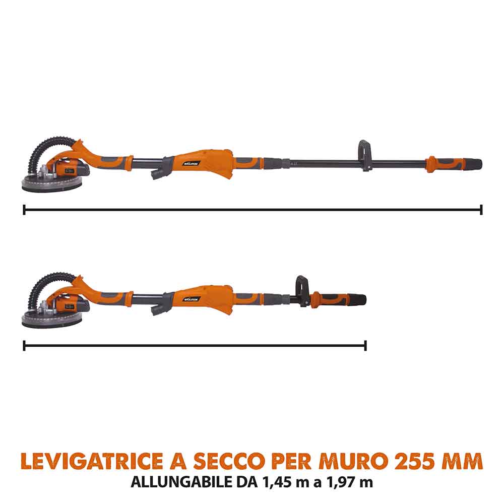 Levigatrice a giraffa telescopica Evolution R225DWS con 6 dischi abrasivi