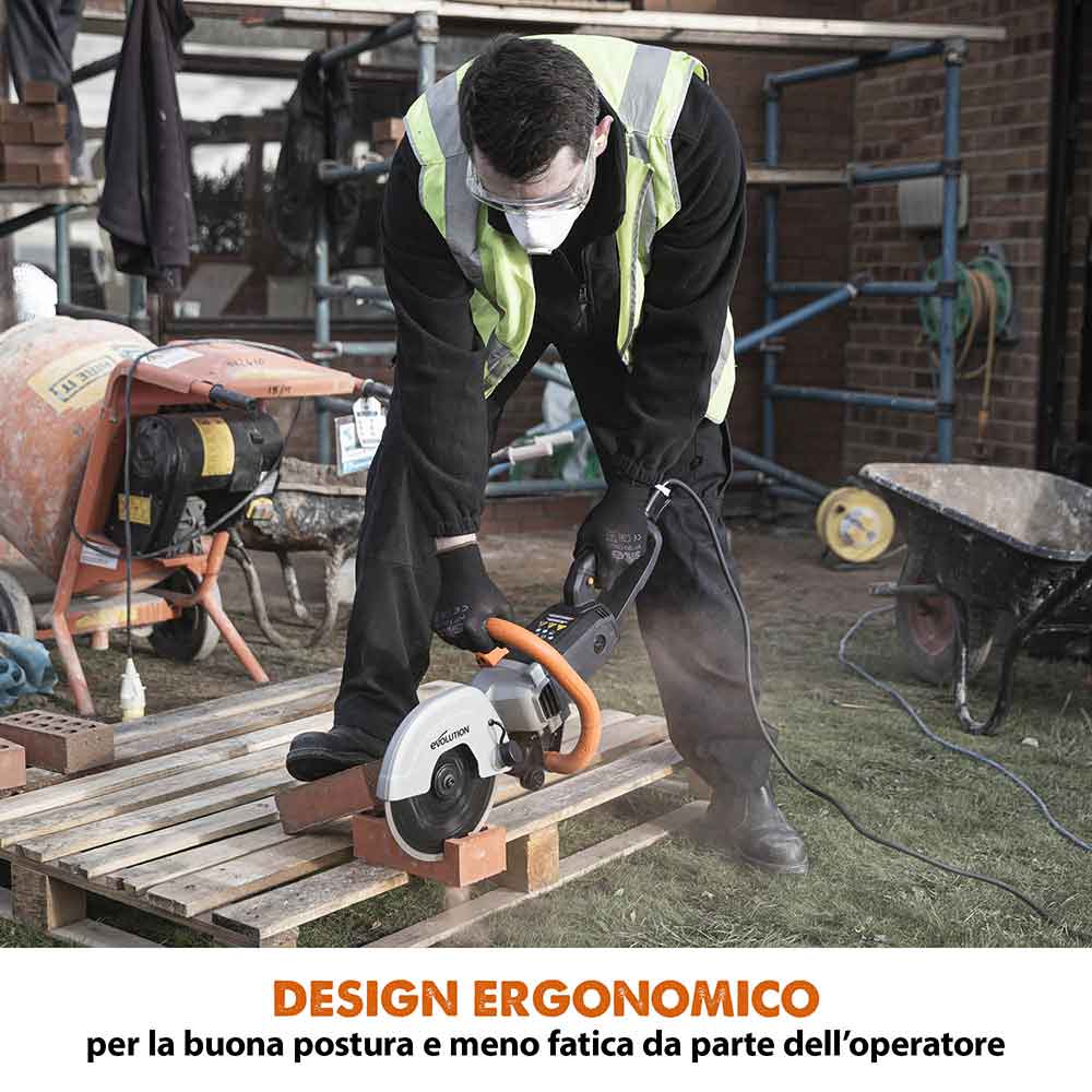 Sega per calcestruzzo elettrica da 230 mm Evolution R230DCT con disco diamantato