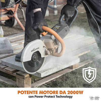 Sega per calcestruzzo elettrica da 230 mm Evolution R230DCT con disco diamantato