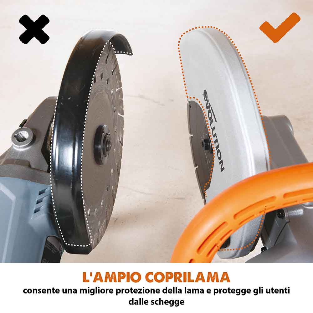 Sega per calcestruzzo elettrica da 230 mm Evolution R230DCT con disco diamantato